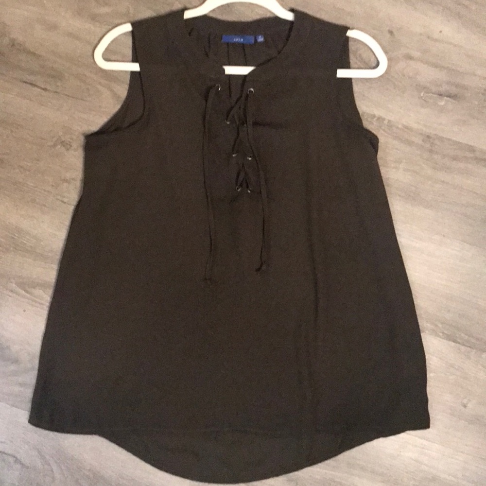 New APT 9 lace up olive green high/low drape